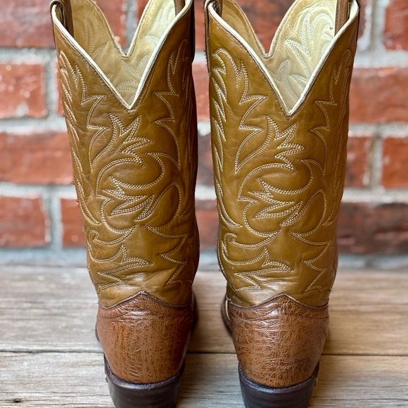 Laredo Men's Brown Bullhide Leather Western Cowboy Boots Sz 9D - Picture 5 of 9